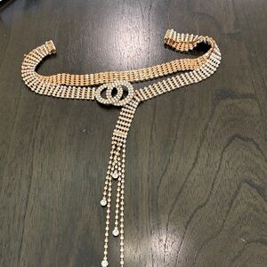 Gold Rhinestone Belt with Elegant Detailing